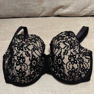 Curvy Kate nude and black lace bra